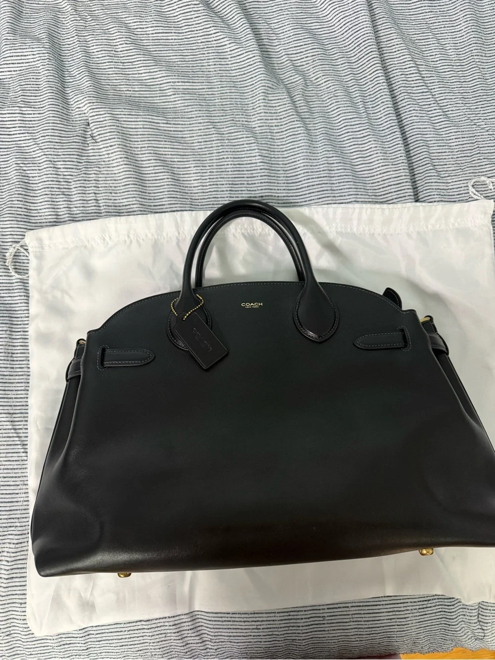 Coach Empire 40  Black Leather Handbag